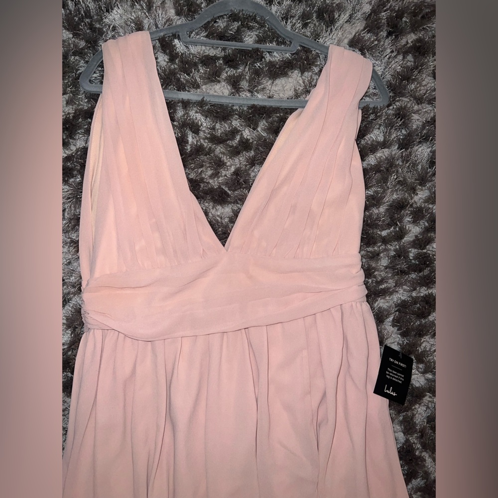 Lulu's Blush Floor Length Dress - Picture 5 of 10